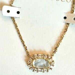 Kendra Scott Gold-tone Neckace with Mother of Pearl and Faux Diamonds